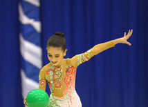 Bədii gimnastika üzrə XXII Bakı çempionatı və birinciliyi start götürüb. Bakı, Azərbaycan, 13 noyabr 2015